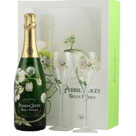 Perrier-Jouët Belle Epoque Brut Champagne 2012 - gaveæske med 2 glas.
